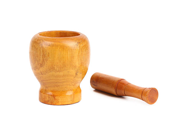 istock Wooden mortar with pestle 187205319