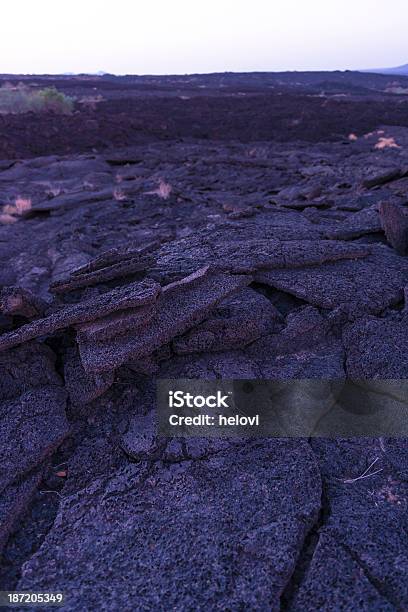 A Dried Black Cracked Lava Field Stock Photo - Download Image Now - Afar Triangle, Africa, Black Color