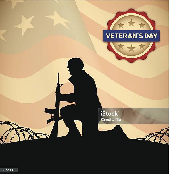 Veterans Day Stock Illustration - Download Image Now - Armed Forces, In Silhouette, US Veteran's Day