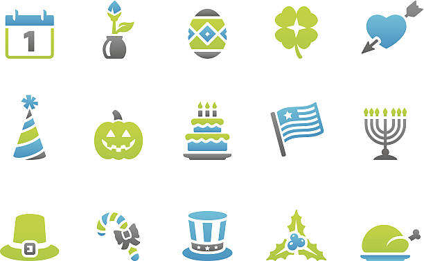 stampico ikony-święta i uroczystości - party hat silhouette symbol computer icon stock illustrations