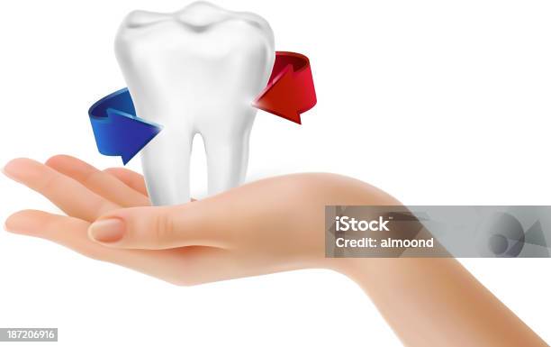 White Tooth Surrounded By Beams Stock Illustration - Download Image Now - Anatomy, Biology, Blue