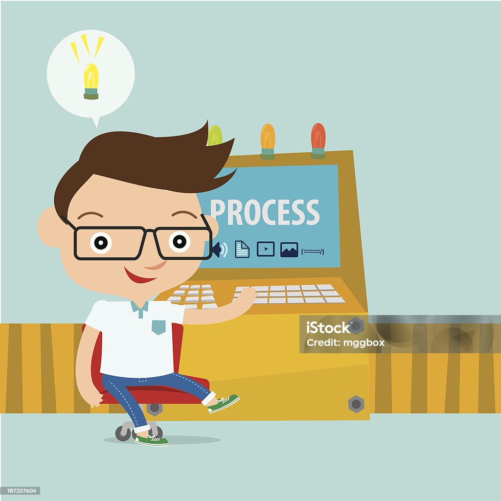 Process Illustration Computer Programmer Process Stock Illustration - Download Image Now - Adult ...