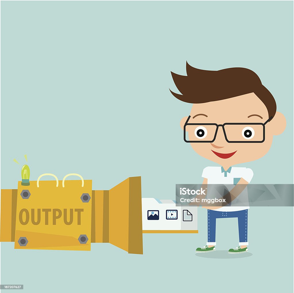 Programmer Output Stock Illustration - Download Image Now - Adult ...