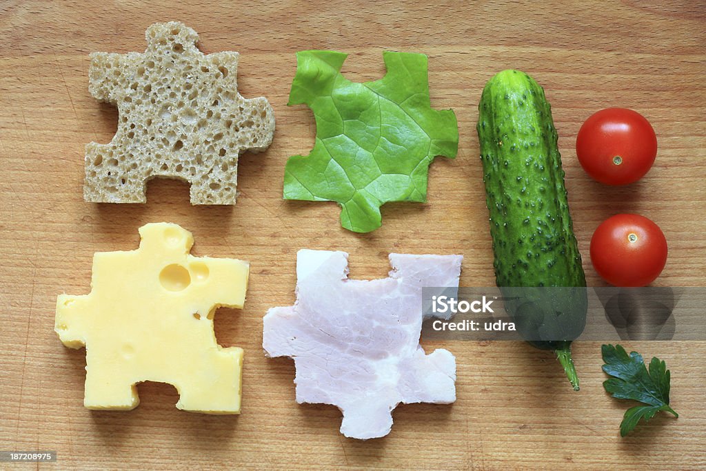 Food puzzle ingredients diet concept Food puzzle ingredients diet creative abstract concept Abstract Stock Photo