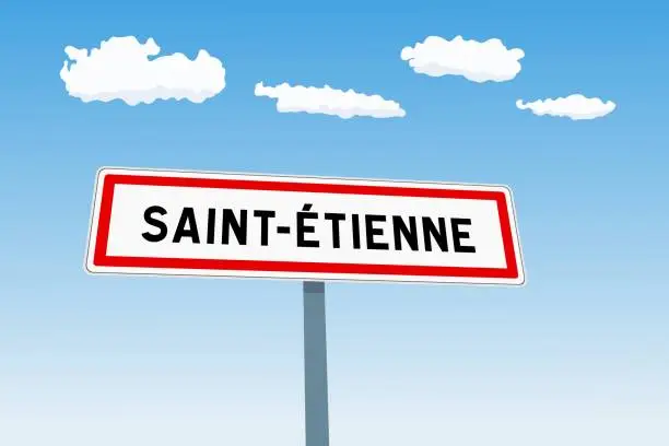 Vector illustration of Saint-Etienne city sign in France