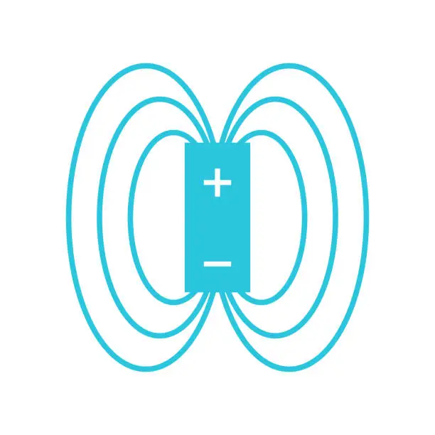 Vector illustration of Electromagnetic field. From blue icon set.
