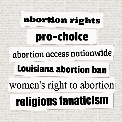 Abortion rights problems in America. News headlines from newspapers.
