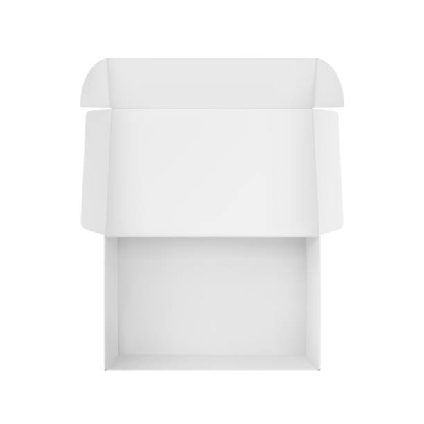 realistyczna makieta zamkniętej skrzynki pocztowej. - cardboard box white background paper closed stock illustrations