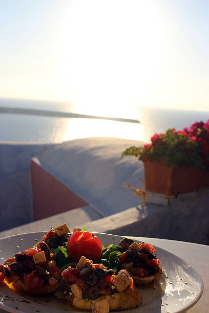 istock Bruschetta plate on Santorini Island 187212918