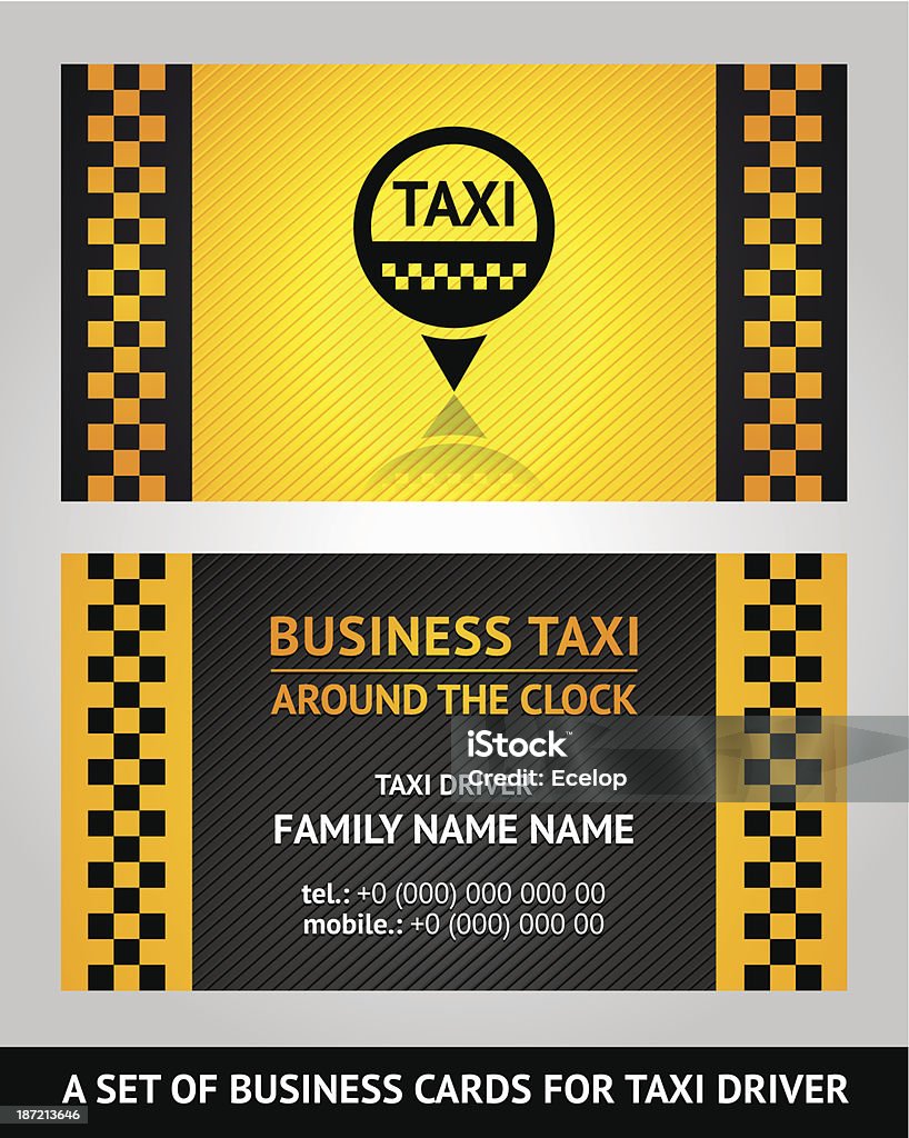 Бизнес карты Таксист - Векторная графика Автомобиль роялти-фри