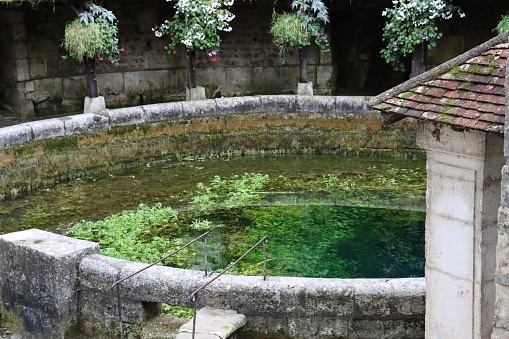 Le lavoir de la Fosse Dionne , source vauclusienne, situé dans le centre de Tonnerre en Bourgogne