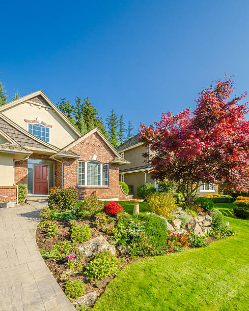 istock A house and its front garden in front of a clear blue sky 187215815