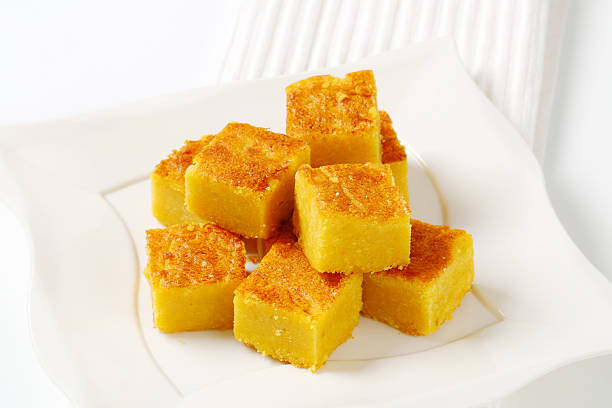 istock Cubes of butter sponge cake 187215988