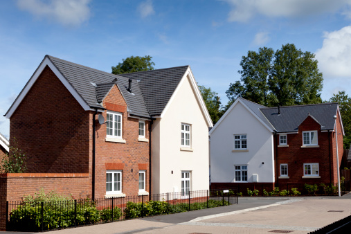 Development House Photo New Housing Development Stock Photo - Download Image Now - Blue, Brick ...
