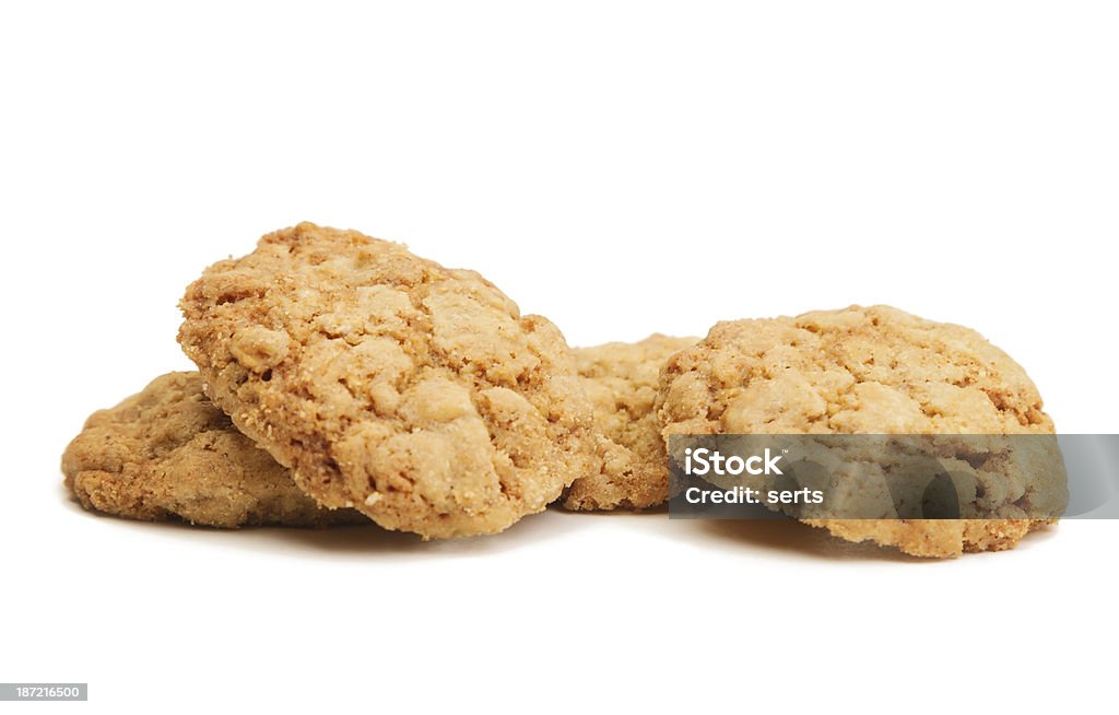 Cookies - Oatcake XXXL Four ginger snaps cookies isolated on white background. XXXLarge Sugar Cookie Stock Photo