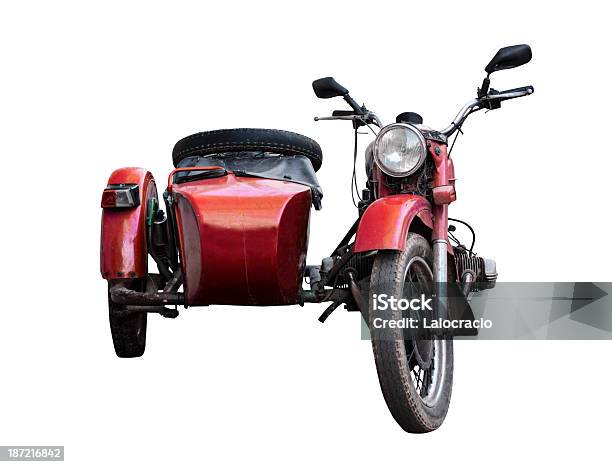 Foto de Velho Vermelho Sidecar e mais fotos de stock de Sidecar - Sidecar, Coquetel Side car, Motocicleta