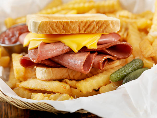 istock Fried Bologna Sandwich with Fries 187217128