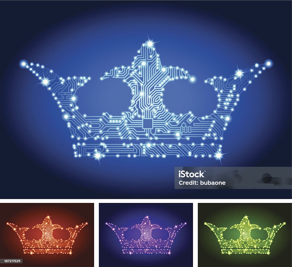 Crown obwód drukowany kolor zestaw - Grafika wektorowa royalty-free (Czarno biały)