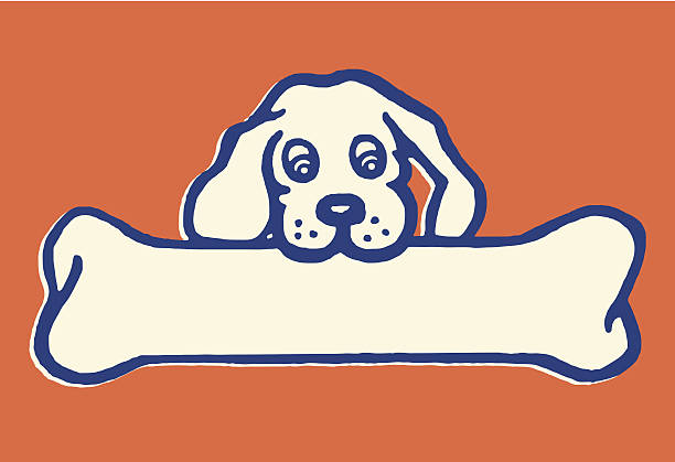 маленькая собака, биг кость - dog animal bone dog bone dog food stock illustrations
