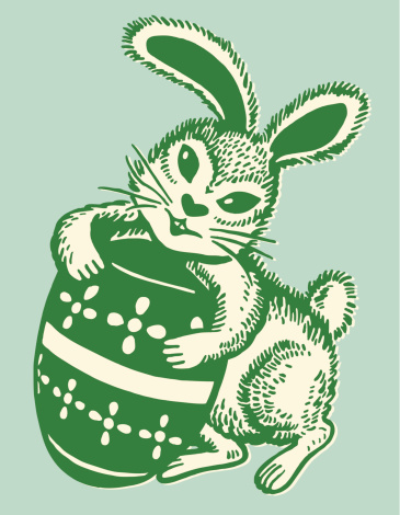 Rabbit Hugging Easter Egg