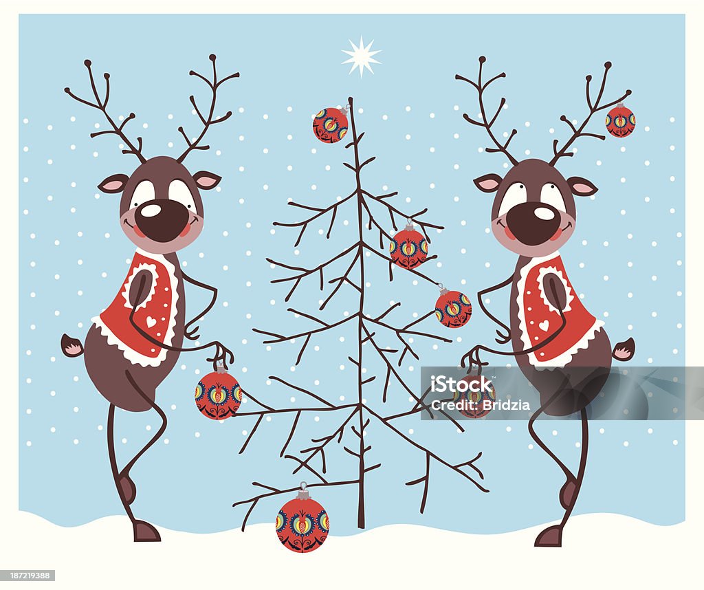 Merry Reindeer - Grafika wektorowa royalty-free (Renifer)