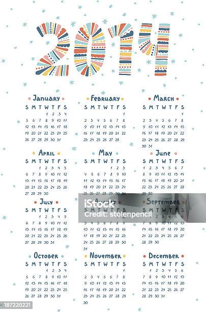 Vetores de Doodle Bonito Calendário De 2014 e mais imagens de 2014 - 2014, A Data, Abril