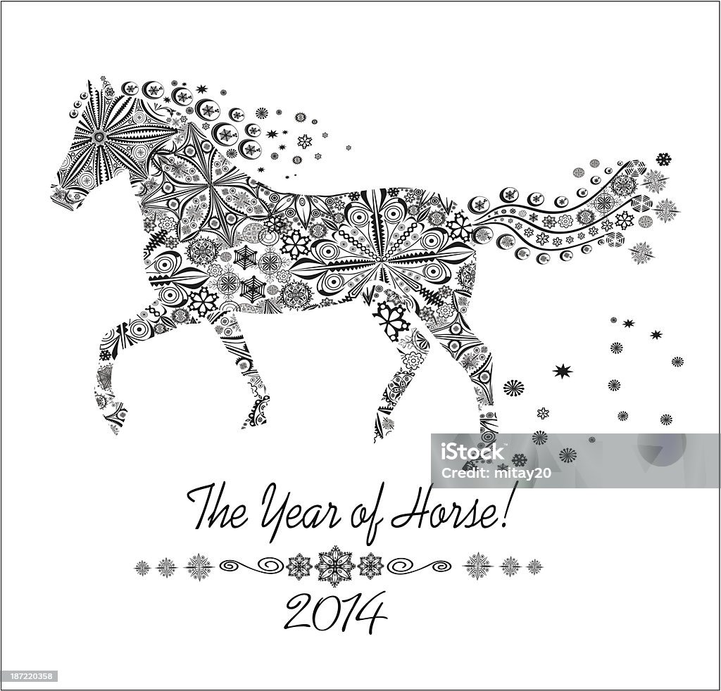 Rok Konia. - Grafika wektorowa royalty-free (Koń)