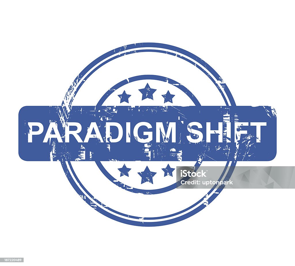 Paradigm Shift Paradigm Shift business stamp with stars isolated on a white background. Blue stock illustration