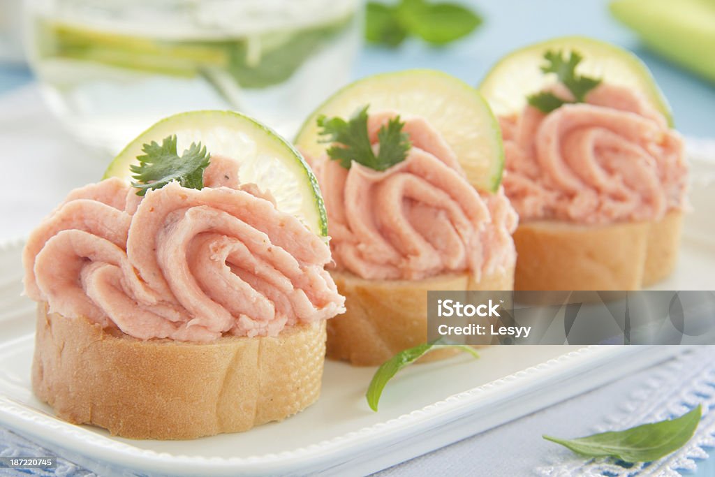 Sofas from Canapés from the home of the red fish pate. Animal Digestive System Stock Photo