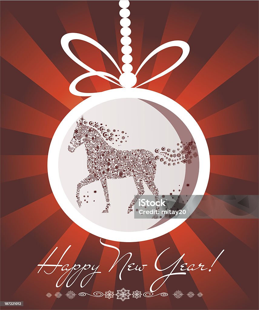Ballo di Capodanno con cavallo. - arte vettoriale royalty-free di Cavallo - Equino
