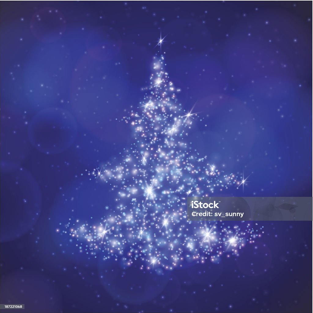 Árvore de Natal feita de partículas de luz. - Royalty-free Arte arte vetorial