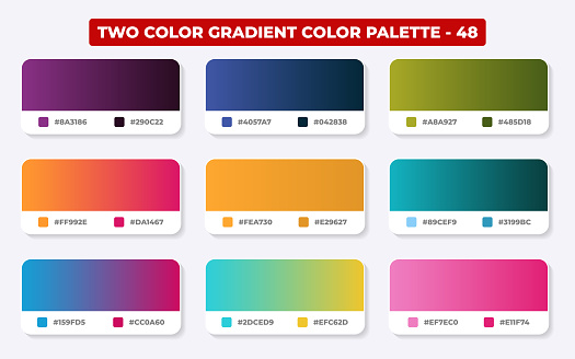 Fresh Gradient Color Vector Set Of Gradient Backgrounds Color Bright Palette Texture ...