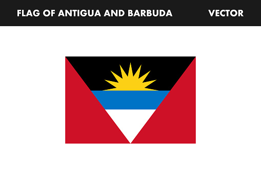 Antigua and Barbuda flag. Flag of Antigua and Barbuda illustration, Flag picture. Vector