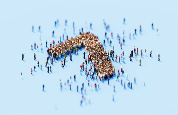 istock Human Crowd Forming Number 7 On Blue Background 1872224570