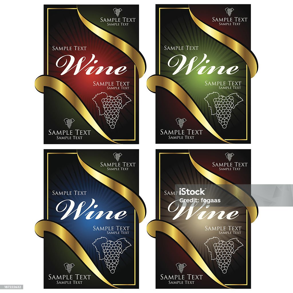 Wine label set Red, white wine label set illustrations, isolated from background. Alcohol - Drink stock vector