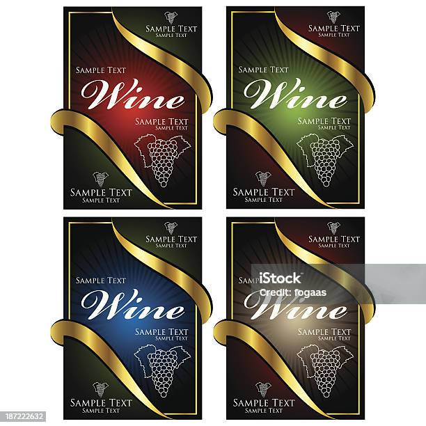 Wine Label Set Stock Illustration - Download Image Now - Alcohol - Drink, Antique, Book