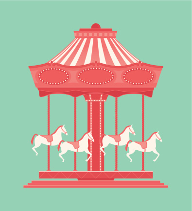 A retro style illustration of Carousel. This is an editable EPS 10 vector illustration with transparencies and gradients. It is organised into easy to edit layers and also includes a high resolution JPEG.