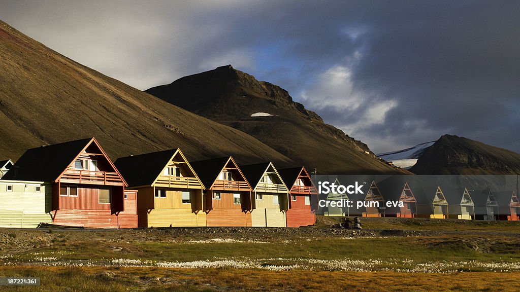 Typical colorfull houses at Longyearbyen Typical wooden houses at Longyearbyen, Svalbard Longyearbyen Stock Photo