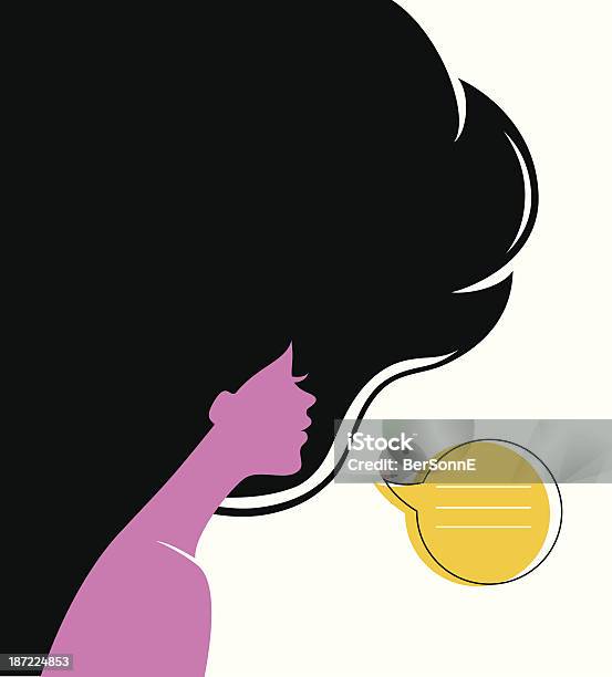 Ilustración de Womans Silhouette y más Vectores Libres de Derechos de Adulto - Adulto, Barbero - Peluquero, Cara humana