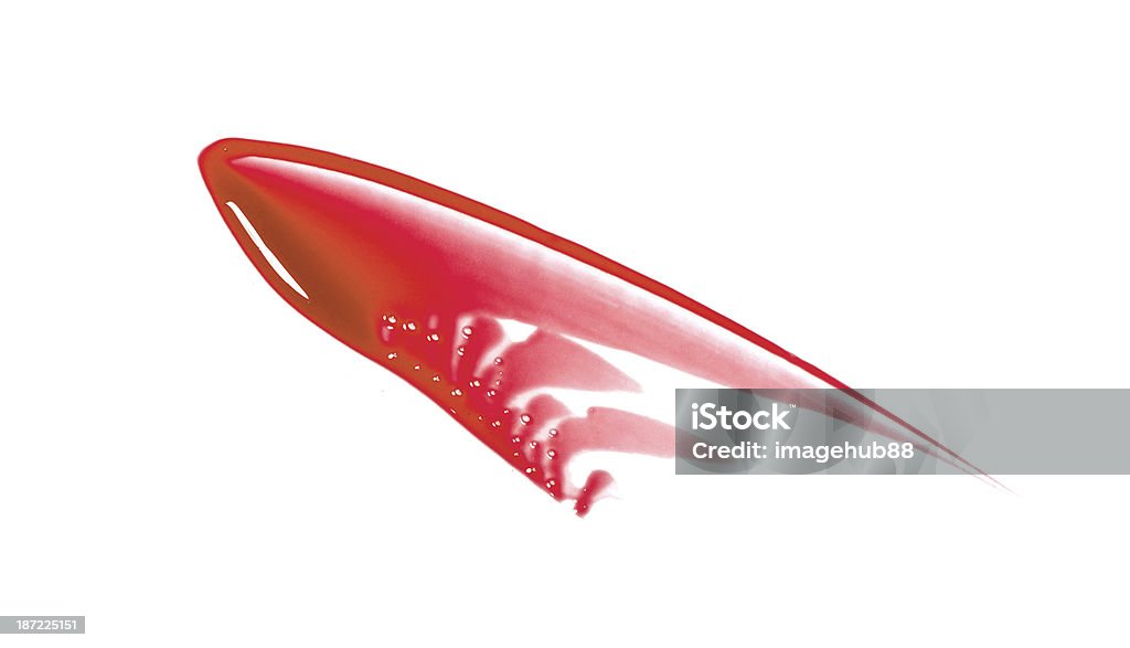 Red lip gloss Red lip gloss sample isolated on white Beauty Stock Photo