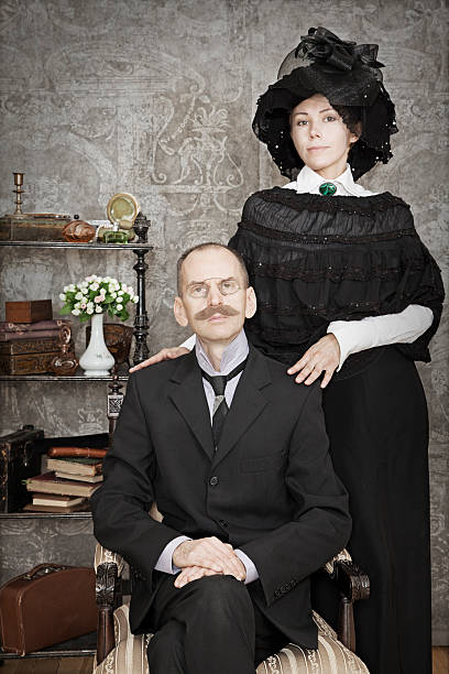 vintage para portret - retro revival couple men elegance zdjęcia i obrazy z banku zdjęć