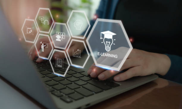 istock E learning technology concept. Online education, webinar, online courses. AI and machine learning enhance personalised learning. Digital training to employee, compliance, customer, partner. 1872257479