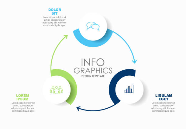 Infographic design template with place for your data. Vector illustration. Infographic design template with place for your text. Vector illustration. three objects stock illustrations