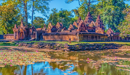 Banteay Srei temple by day at Angkor Thom, Siem Reap, Cambodia