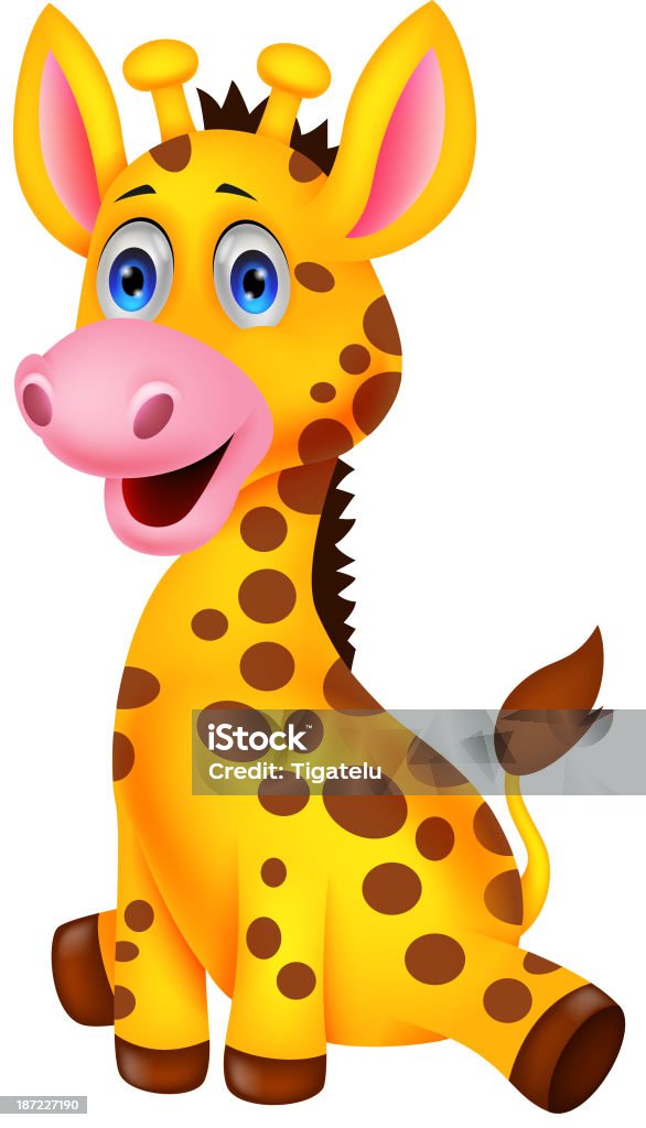 Girafas bebê bonito dos desenhos - Vetor de Animal royalty-free