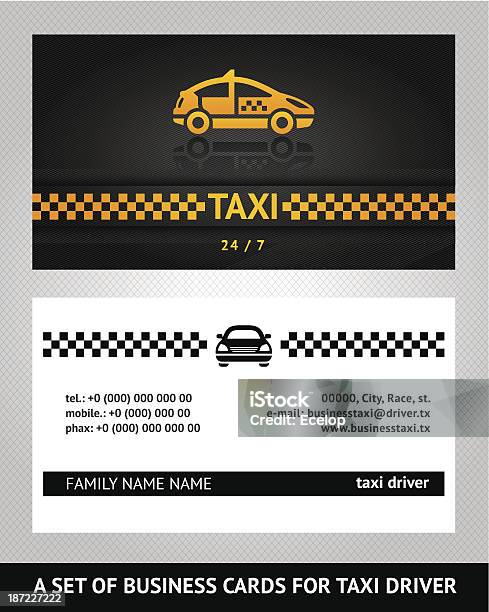 Бизнес Карты Такси — стоковая векторная графика и другие изображения на тему Визитная карточка - Визитная карточка, Такси, Автомобиль