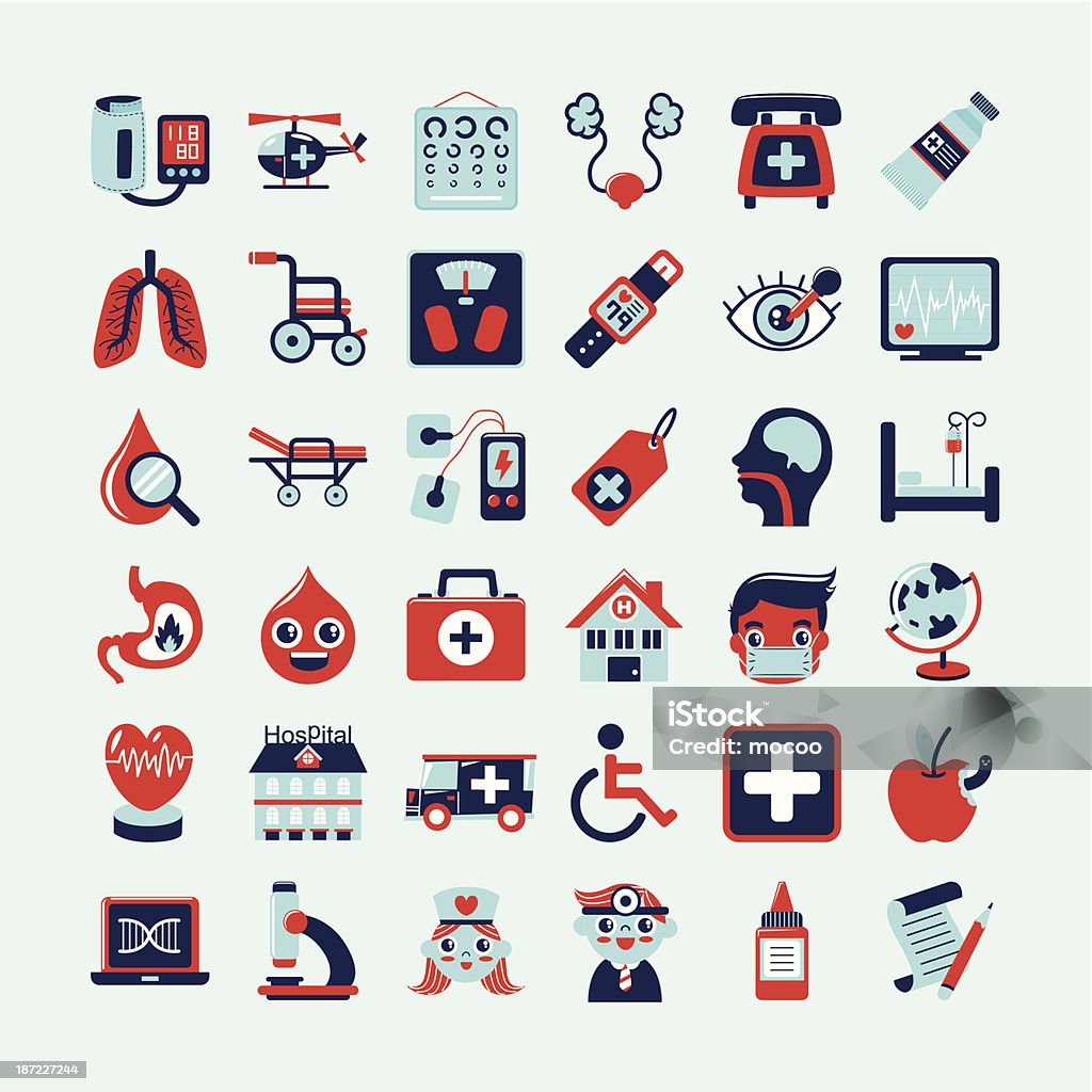 Medical ikony zestaw, - Grafika wektorowa royalty-free (Ambulans)