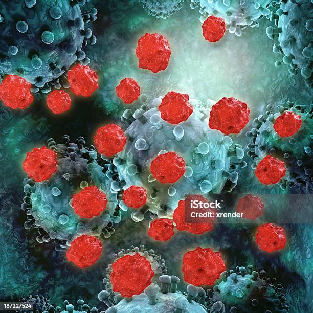 Cancer Cells 3d Rendered Illustration Stock Photo - Download Image Now - AIDS, Anatomy, Bacterium