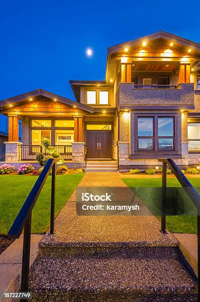 House At Dusk Stock Photo - Download Image Now - Luxury, Residential Building, Canada