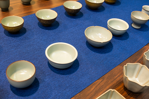 Luxury ceramic mug, pot and bowl handcraft